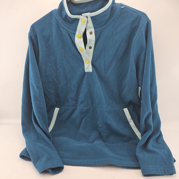 Duluth Trading Co Other - Duluth Trading Co Blue Fleece Pullover with Yellow Accents